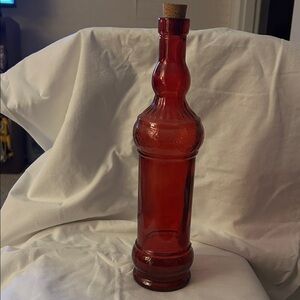 Elegant Red Glass Bottle